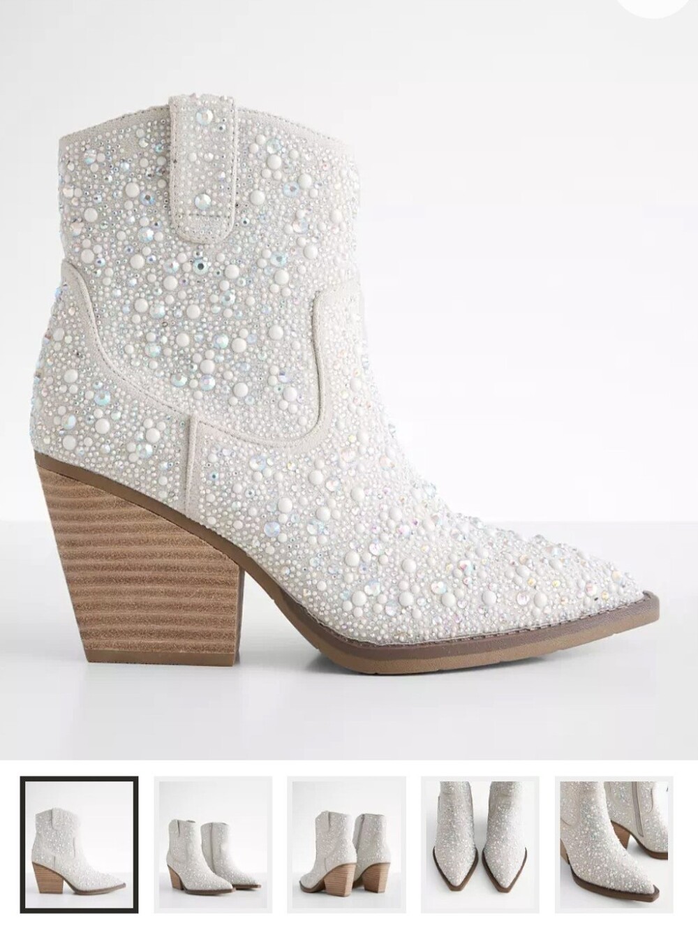 Women's Pointed Toe Ankle Boots - White